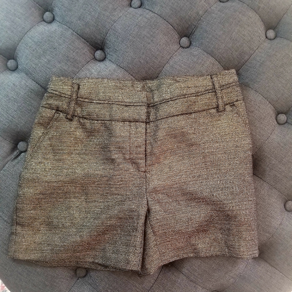 High Waisted Gold Metallic Shorts